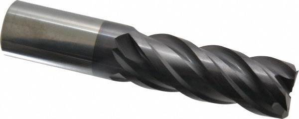 Square End Mill: 1'' Dia, 2-3/4'' LOC, 1'' Shank Dia, 5'' OAL, 4 Flutes, Solid Carbide
