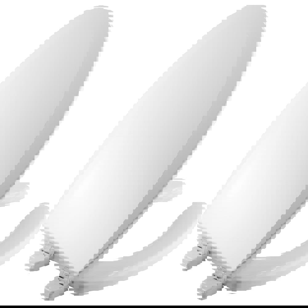 Toilet Seats; Type: Standard; Open ; Style: Elongated ; Material: Enameled Wood ; Color: White ; Outside Width: 14.125in (Inch); Inside Width: 8.1880in (Inch)