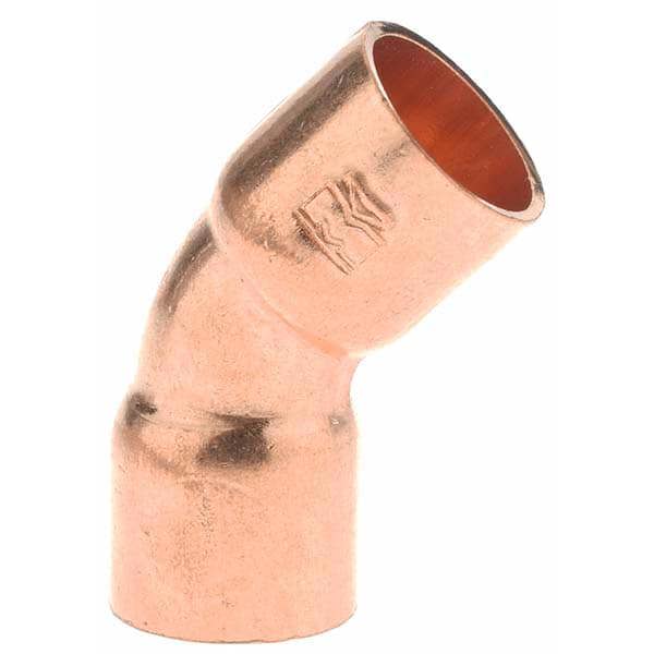 Wrot Copper Pipe 45 &deg; Elbow: 1/4