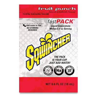 Activity Drink: 0.6 oz, Packet, Fruit Punch, Liquid Concentrate, Yields 6 oz