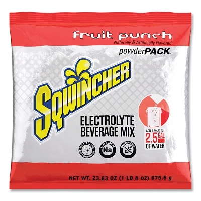 Activity Drink: 23.83 oz, Packet, Fruit Punch, Powder, Yields 2.5 gal