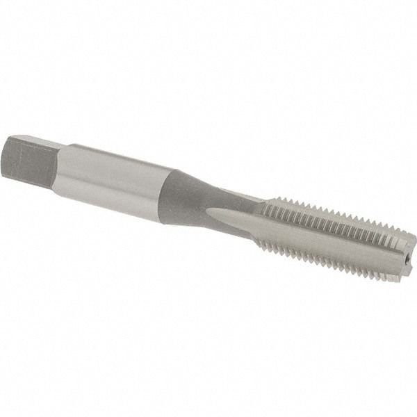Straight Flute Tap: 3/8-24 UNF, 4 Flute, Plug Chamfer, High-Speed Steel, Bright/Uncoated Finish