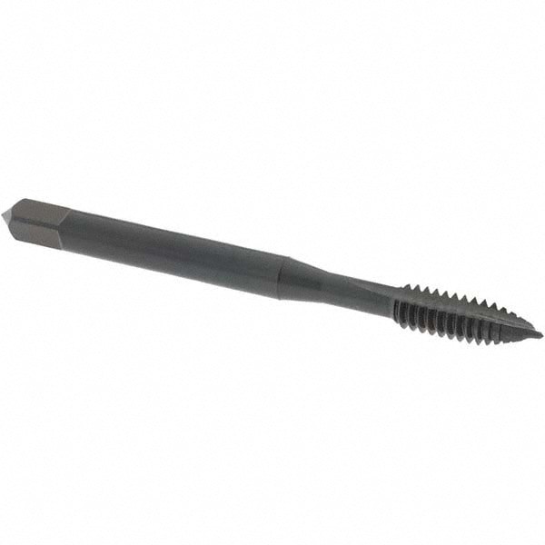 Spiral Point Tap: #10-24 UNC, 2 Flutes, Plug, High Speed Steel, Oxide Coated