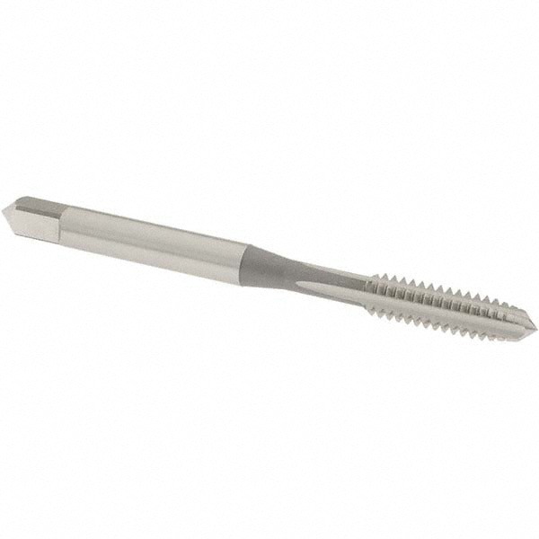 Straight Flute Tap: #10-24 UNC, 4 Flute, Plug Chamfer, High-Speed Steel, Bright/Uncoated Finish