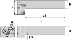 Left Hand Indexable Grooving Toolholder