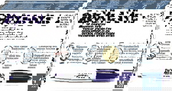 Pack of (12), Blue Fine Tip, Wet Erase Markers