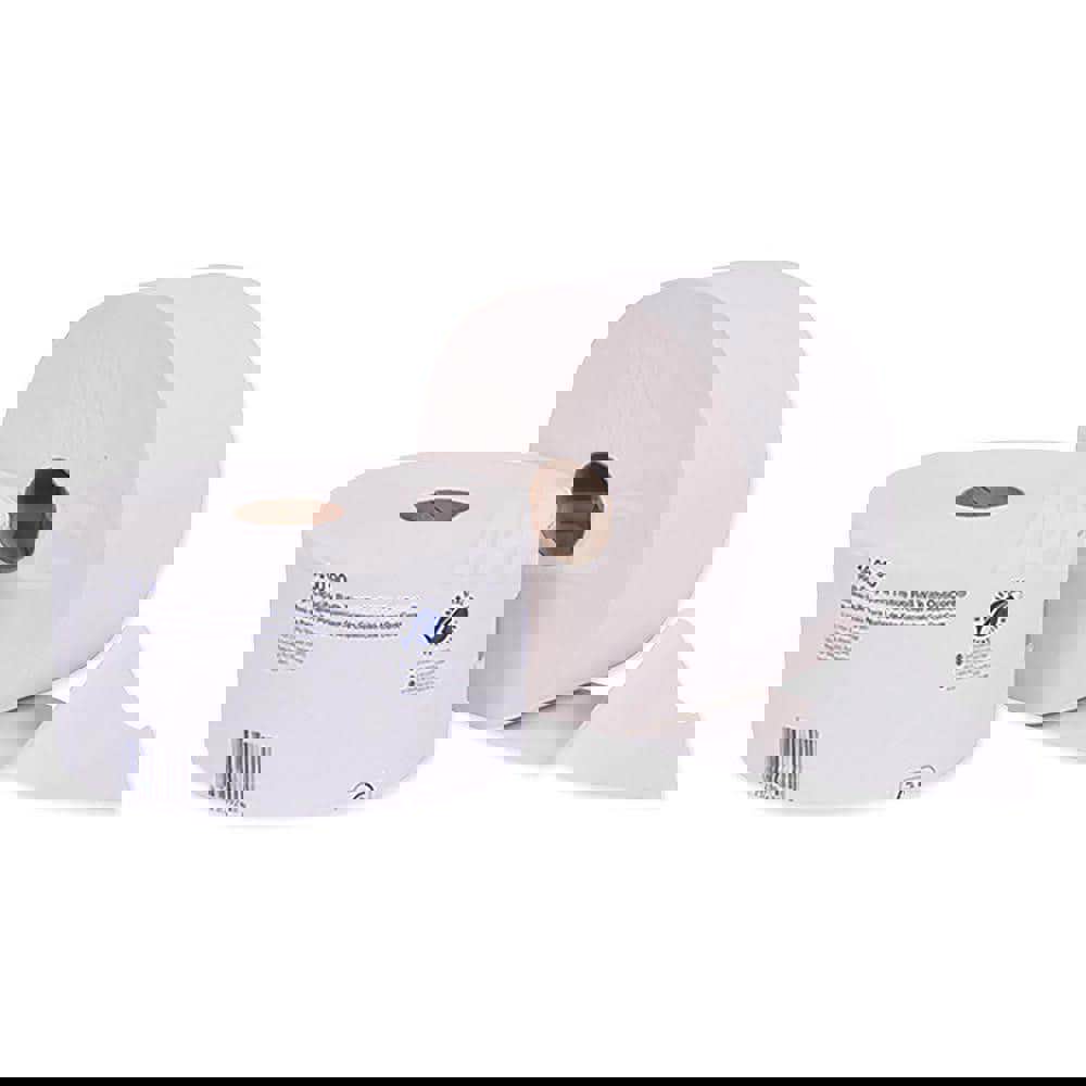 Bathroom Tissue: Standard Roll, Recycled Fiber, 2-Ply, White