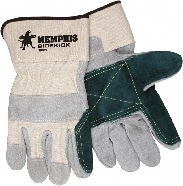 Work Gloves: Memphis Size Medium, Cowhide Leather, General Purpose