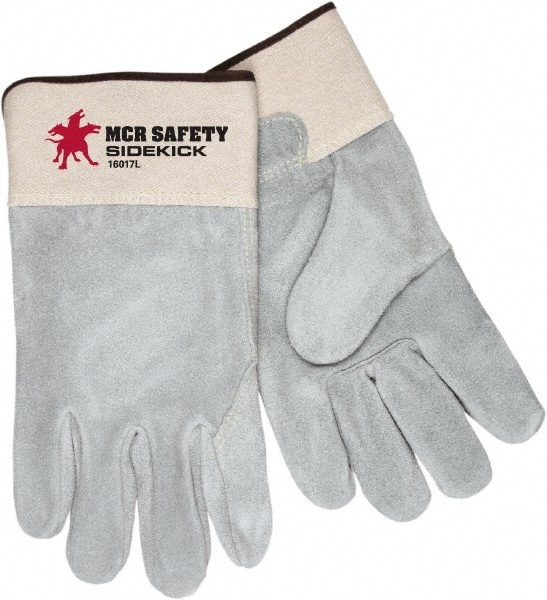 Leather Work Gloves Large Gray