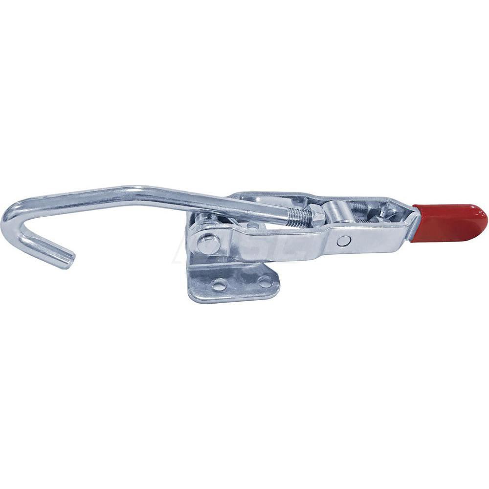 Pull-Action Latch Clamp: Vertical, 375 lb, J-Hook, Flanged Base