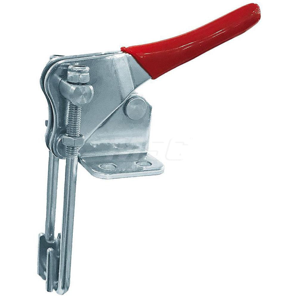 Pull-Action Latch Clamp: Vertical, 500 lb, U-Hook, Flanged Base