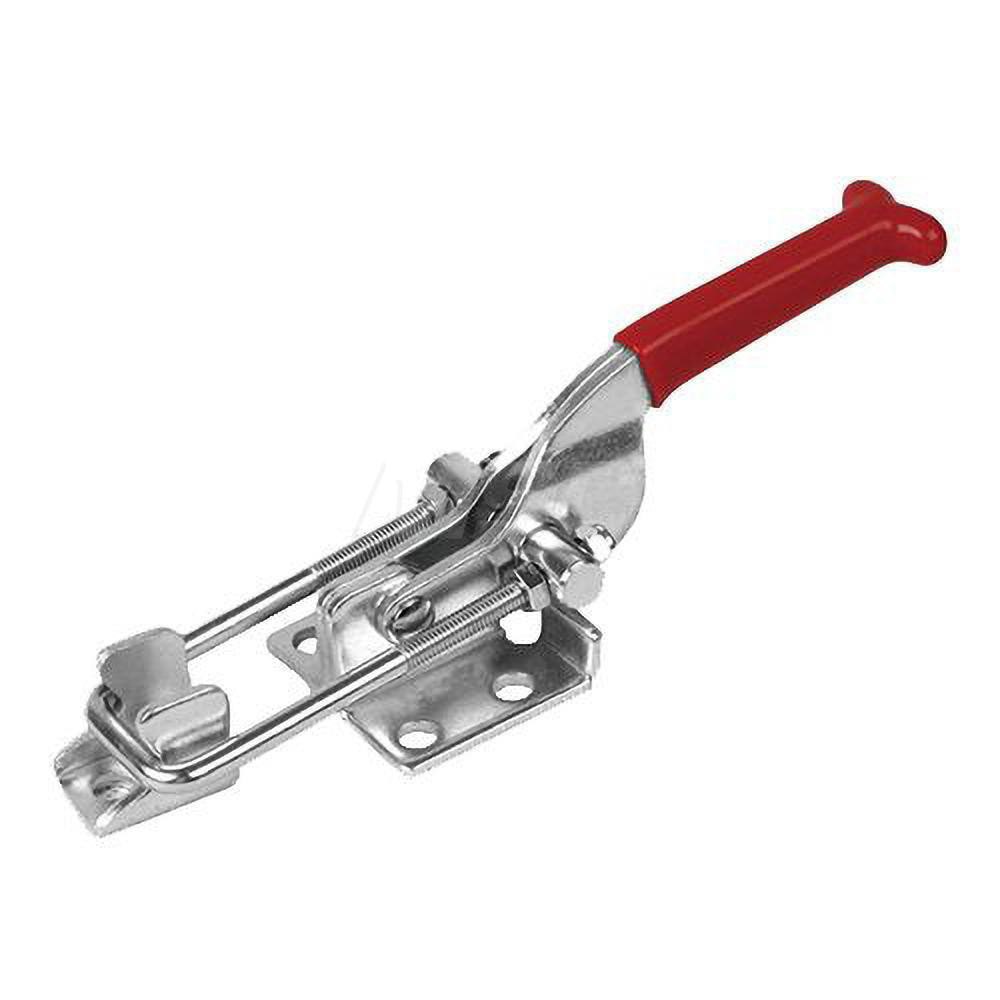Pull-Action Latch Clamp: Vertical, 700 lb, U-Hook, Flanged Base