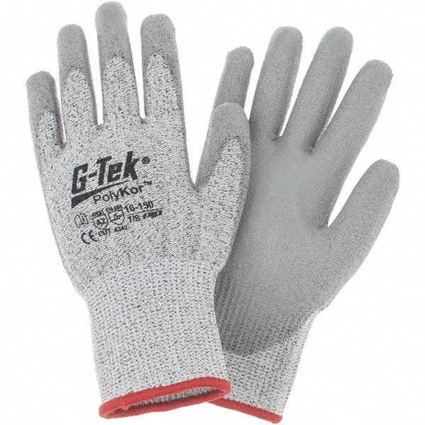 Cut, Puncture & Abrasion-Resistant Gloves: G-Tek 16-150, Size Small, ANSI Cut A2, ANSI Puncture 4, Polyurethane, PolyKor