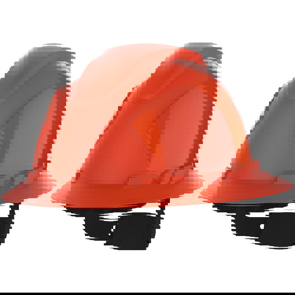 Hard Hats; Hard Hat Style: Full Brim ; Color: Orange ; Adjustment Type: Ratchet; Adjustable ; Application: Construction; Electrical Protection; Energy Company; Impact-Resistant; Water-Resistant ; Material: ABS ; ANSI Type: ANSI/ISEA Z89.1; I