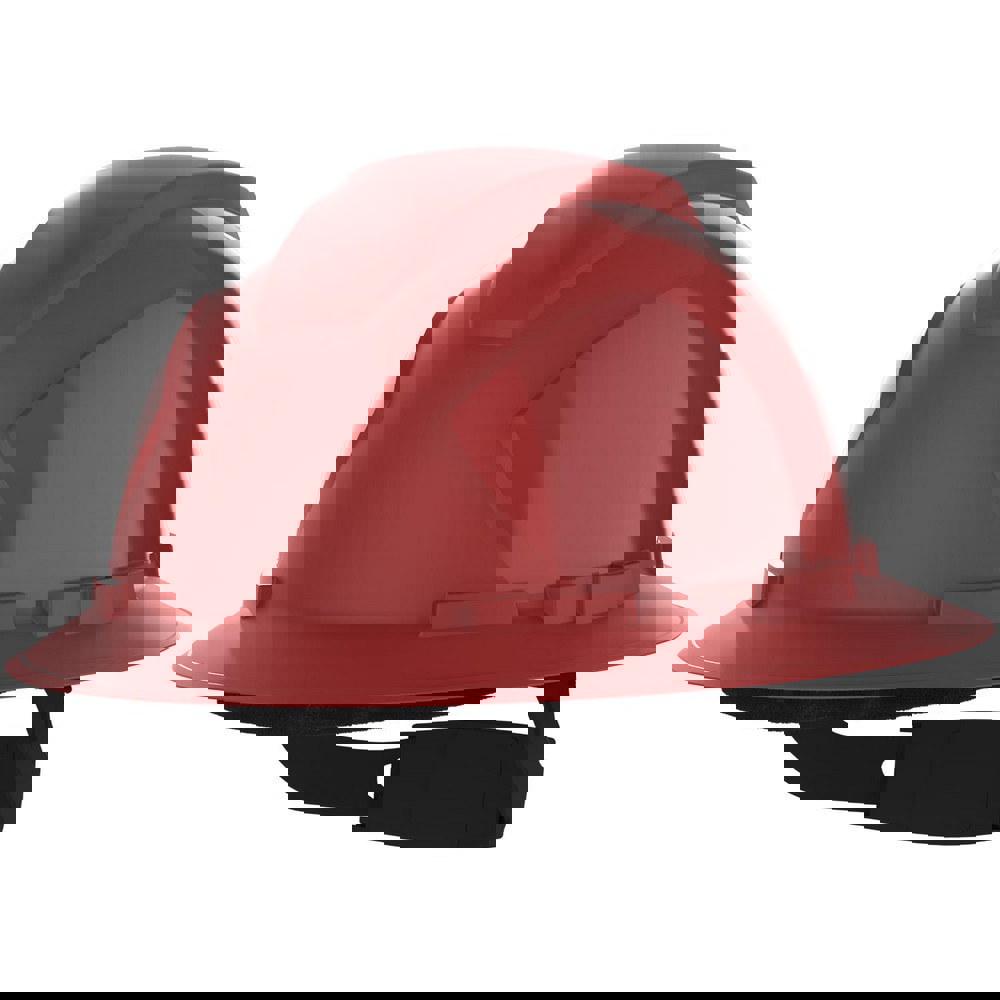 Hard Hats; Hard Hat Style: Full Brim ; Color: Red ; Adjustment Type: Ratchet; Adjustable ; Application: Construction; Electrical Protection; Energy Company; Impact-Resistant; Water-Resistant ; Material: ABS ; ANSI Type: ANSI/ISEA Z89.1; I