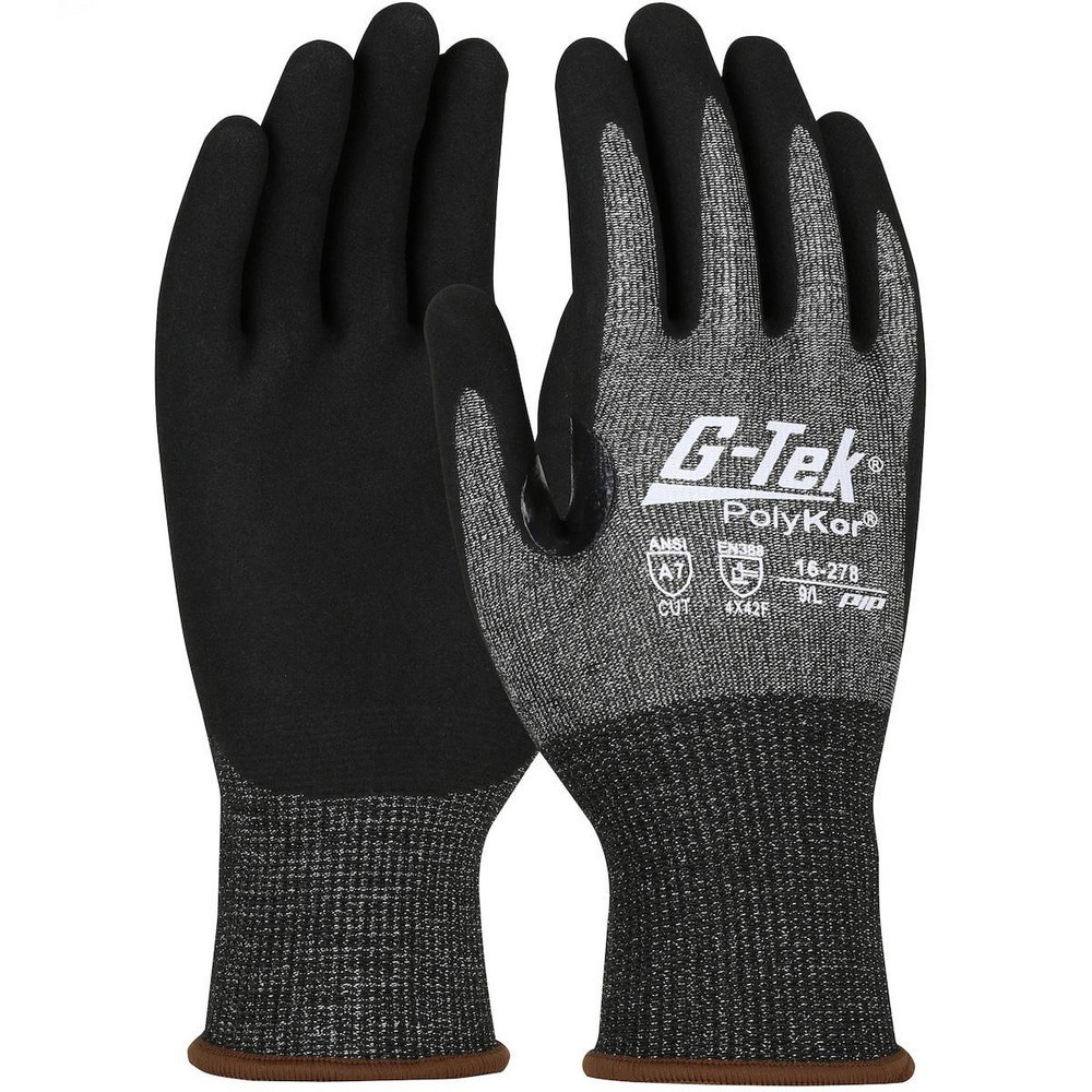 Cut, Puncture & Abrasion-Resistant Gloves: G-Tek 16-278, Size X-Small, ANSI Cut A7, ANSI Puncture 3, Nitrile Microfoam, PolyKor