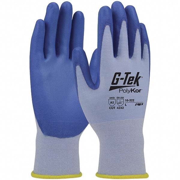 Cut, Puncture & Abrasive-Resistant Gloves: Size 3XL, ANSI Cut A2, ANSI Puncture 2, Nitrile, Polyester Blend