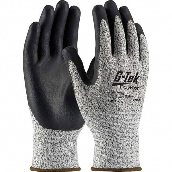 Cut, Puncture & Abrasion-Resistant Gloves: G-Tek 16-334, Size Medium, ANSI Cut A2, ANSI Puncture 3, Nitrile, PolyKor