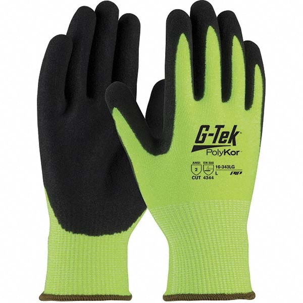 Cut, Puncture & Abrasion-Resistant Gloves: G-Tek 16-343LG, Size Small, ANSI Cut A2, ANSI Puncture 4, Nitrile, PolyKor