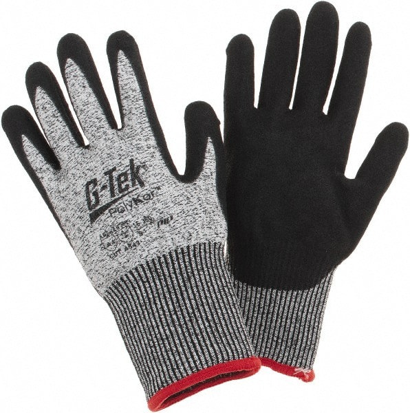 Cut, Puncture & Abrasion-Resistant Gloves: G-Tek 16-350, Size Small, ANSI Cut A4, ANSI Puncture 3, Nitrile, PolyKor