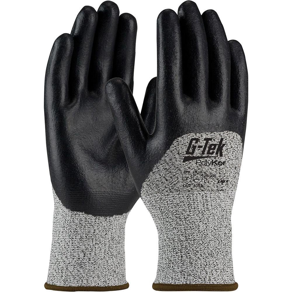 Cut, Puncture & Abrasion-Resistant Gloves: G-Tek 16-355, Size X-Large, ANSI Cut A2, ANSI Puncture 3, Nitrile, PolyKor