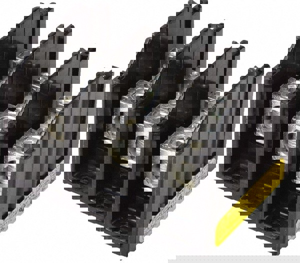 3 Poles, 380 Amp, 500 kcmil-6 AWG (Cu/Al) Primary, 3/8-16 x 1-1/4 Stud Secondary, Thermoplastic Power Distribution Block