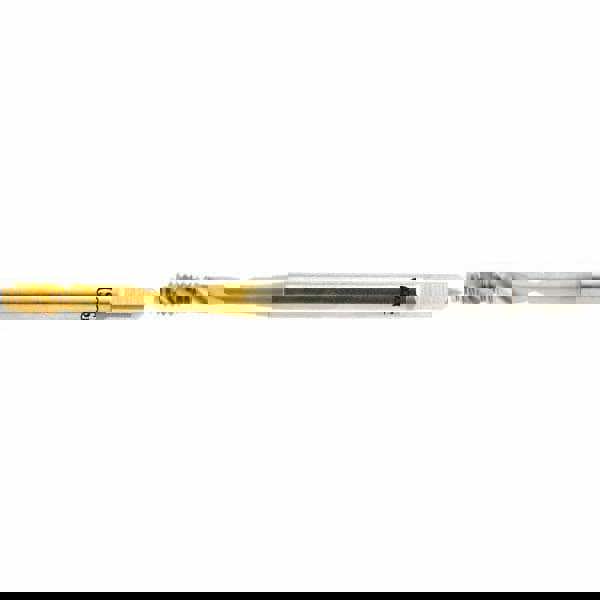 Spiral Flute Tap: #8-32 UNC, 2 Flutes, Modified Bottoming, 2B Class of Fit, Vanadium High Speed Steel, TIN Coated