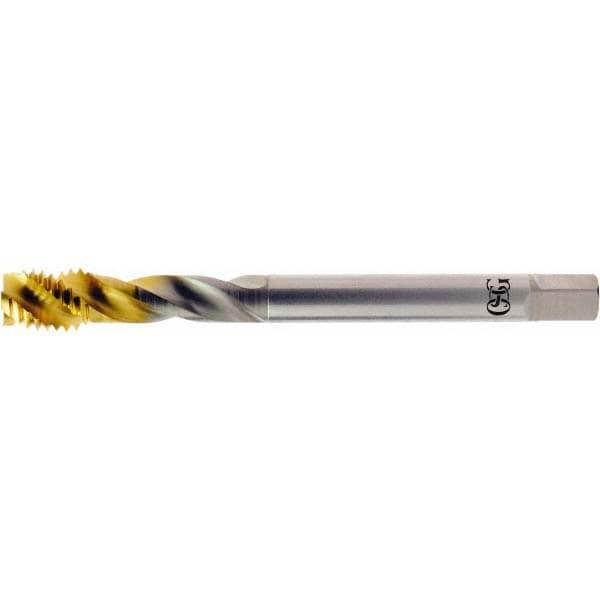 Spiral Flute Tap: M12x1.75, 3 Flutes, Modified Bottoming, 6H Class of Fit, Vanadium High Speed Steel, TIN Coated