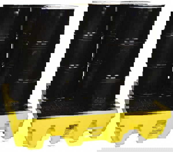 Spill Pallet: 4 Drum, 66 gal, 8,000 lb, Polyethylene