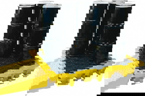 Spill Pallet: 4 Drum, 66 gal, 6,000 lb, Polyethylene