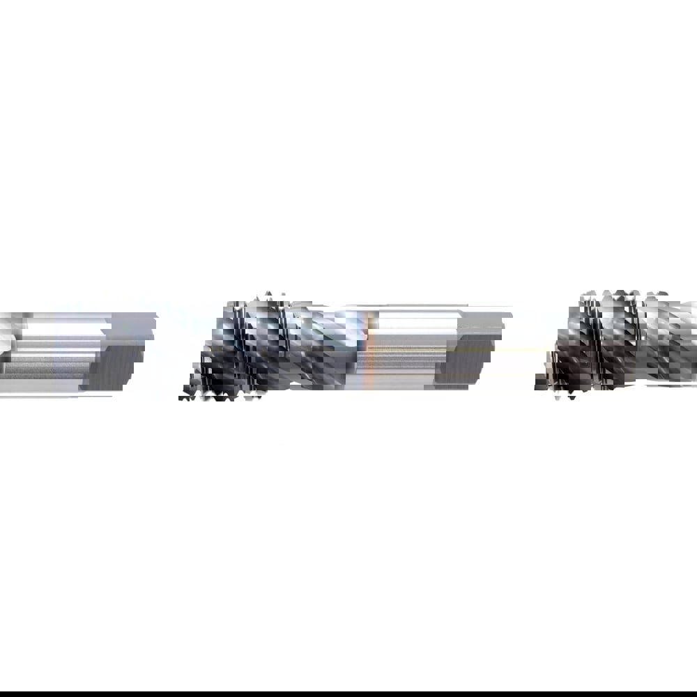 Spiral Flute Tap: M6x0.75 Metric Fine, 3 Flutes, Modified Bottoming, 6H Class of Fit, Powdered Metal, TICN Coated