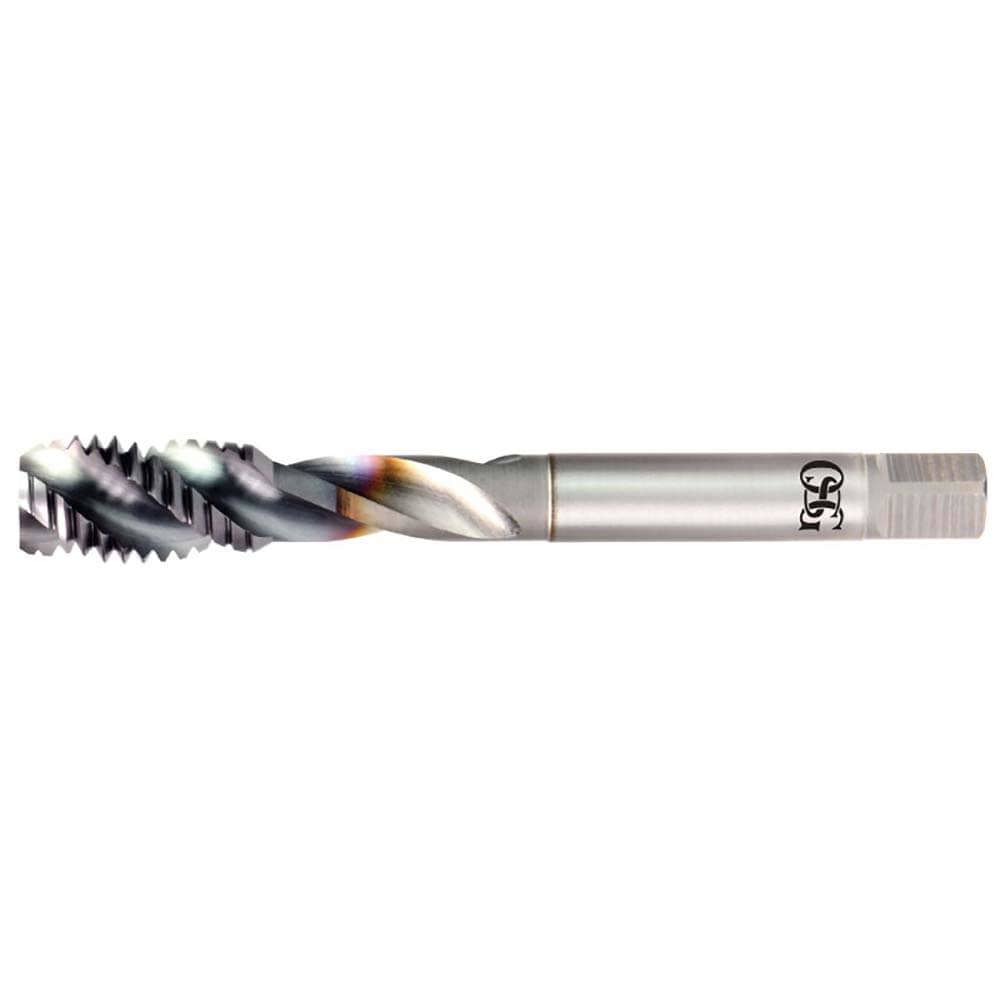 Spiral Flute Tap: #1-8 UNC, 4 Flutes, Semi-Bottoming, 2B Class of Fit, Powdered Metal, V Coated