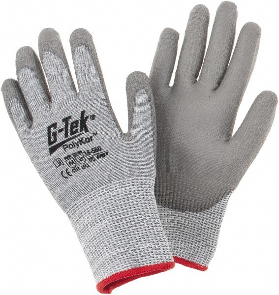 Cut, Puncture & Abrasion-Resistant Gloves: G-Tek 16-560, Size Small, ANSI Cut A4, ANSI Puncture 4, Polyurethane, PolyKor