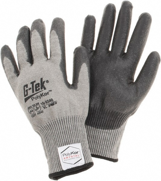 Cut, Puncture & Abrasion-Resistant Gloves: G-Tek 16-560, Size X-Large, ANSI Cut A4, ANSI Puncture 4, Polyurethane, PolyKor