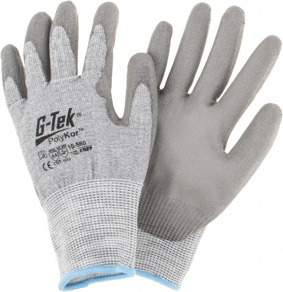 Cut, Puncture & Abrasion-Resistant Gloves: G-Tek 16-560, Size 2X-Large, ANSI Cut A4, ANSI Puncture 4, Polyurethane, PolyKor
