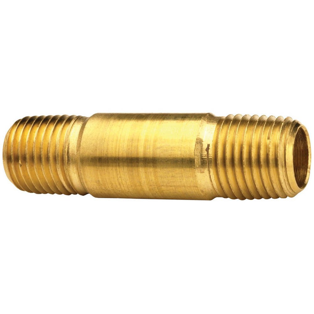 Brass & Chrome Pipe Fittings; Fitting Type: Pipe Nipple ; Fitting Size: 1/8 ; End Connections: MNPT ; Connection Type: Threaded ; Pressure Rating (psi): 1000 ; Fitting Shape: Straight
