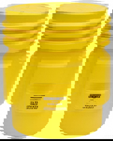 65 Gallon Closure Capacity, Screw On Closure, Yellow Overpack