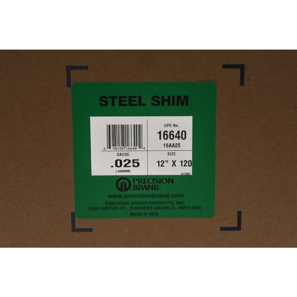 Shim Stock: 0.025'' Thick, 120'' Long, 12