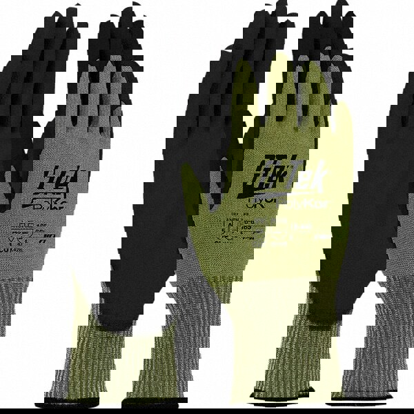 Cut-Resistant Gloves: Size 2XL, ANSI Cut A5, Polyurethane, Aramid & PolyKor