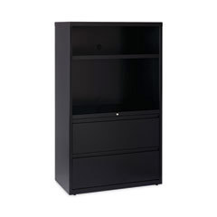 Horizontal: 2 Drawers, Steel, Black