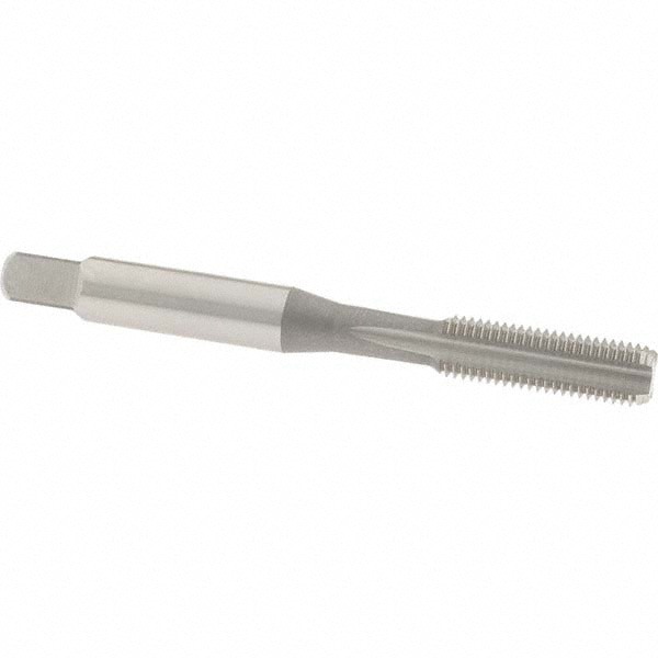 Straight Flute Tap: 1/4-32 UNEF, 4 Flute, Bottoming Chamfer, High-Speed Steel, Bright/Uncoated Finish