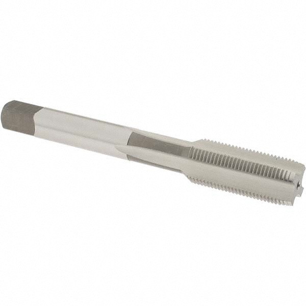 Straight Flute Tap: 7/16-28 UNEF, 4 Flute, Plug Chamfer, High-Speed Steel, Bright/Uncoated Finish