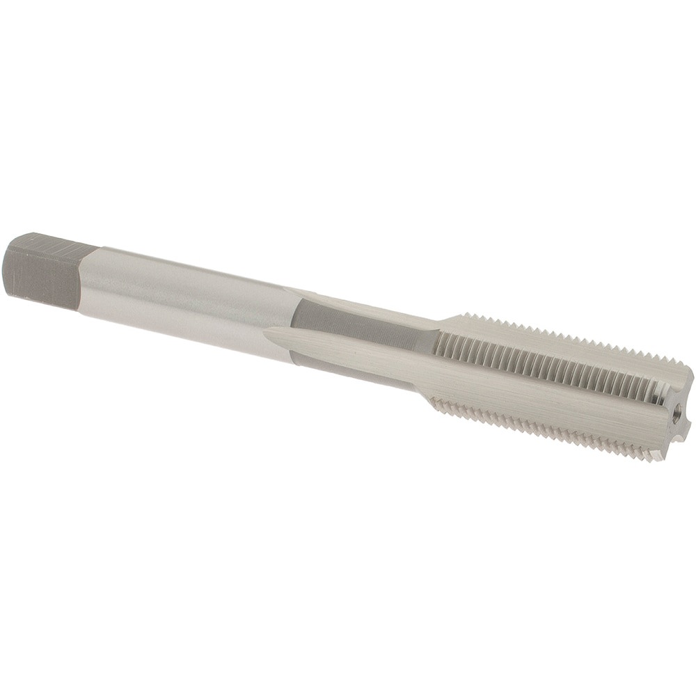 Straight Flute Tap: 7/16-28 UNEF, 4 Flute, Bottoming Chamfer, High-Speed Steel, Bright/Uncoated Finish