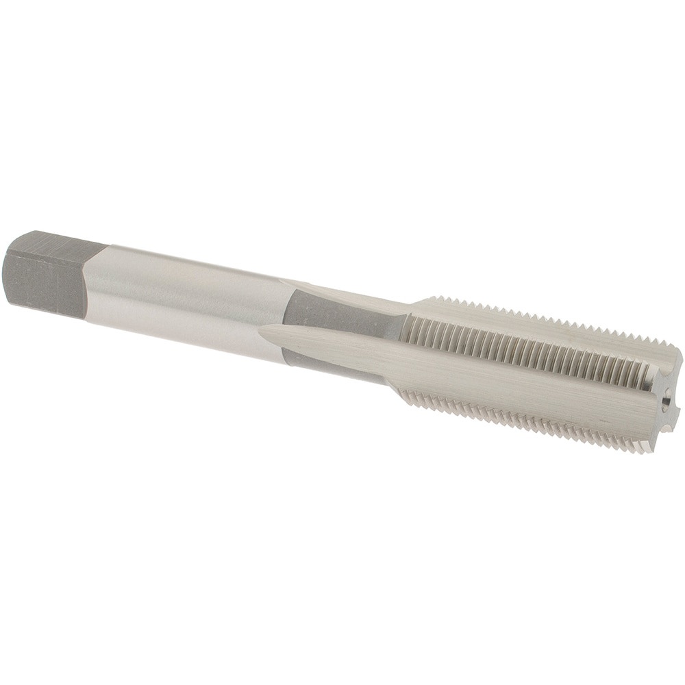 Straight Flute Tap: 9/16-24 UNEF, 4 Flute, Bottoming Chamfer, High-Speed Steel, Bright/Uncoated Finish