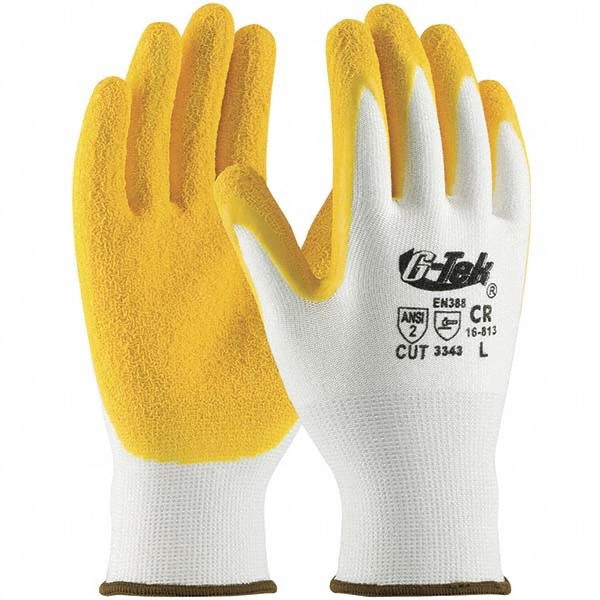 Cut, Puncture & Abrasion-Resistant Gloves: G-Tek 16-813, Size 2X-Large, ANSI Cut A2, ANSI Puncture 3, Latex, PolyKor