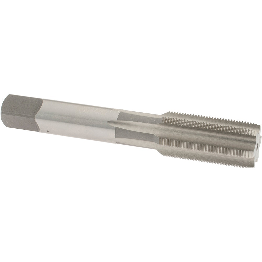 Straight Flute Tap: 11/16-24 UNEF, 6 Flute, Plug Chamfer, High-Speed Steel, Bright/Uncoated Finish