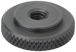 1/2-13 Inch UNC Thread, Black Oxide Finish, Steel Round Knurled Check Nut