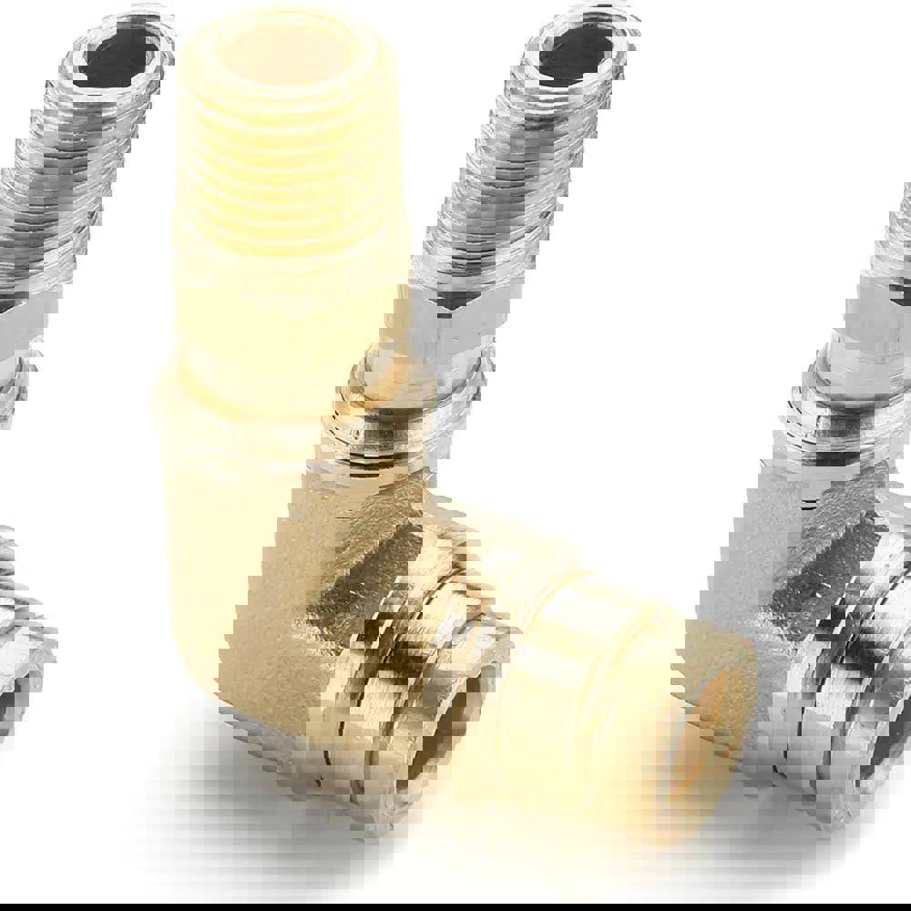 Push-To-Connect Tube to Male & Tube to Male NPT Tube Fitting: 90 &deg; Male Elbow, 3/8
