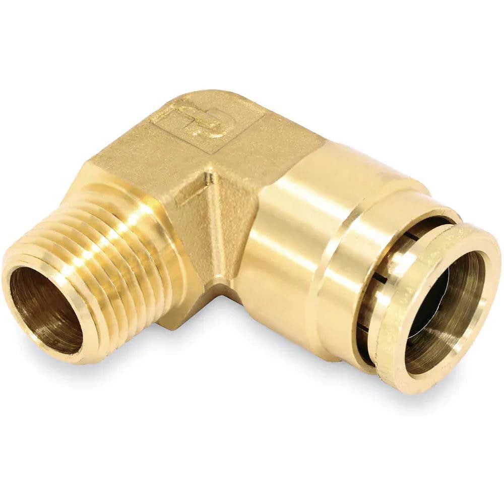 Push-To-Connect Tube to Male & Tube to Male NPT Tube Fitting: Rigid 90 &deg; Male Elbow, 1/8