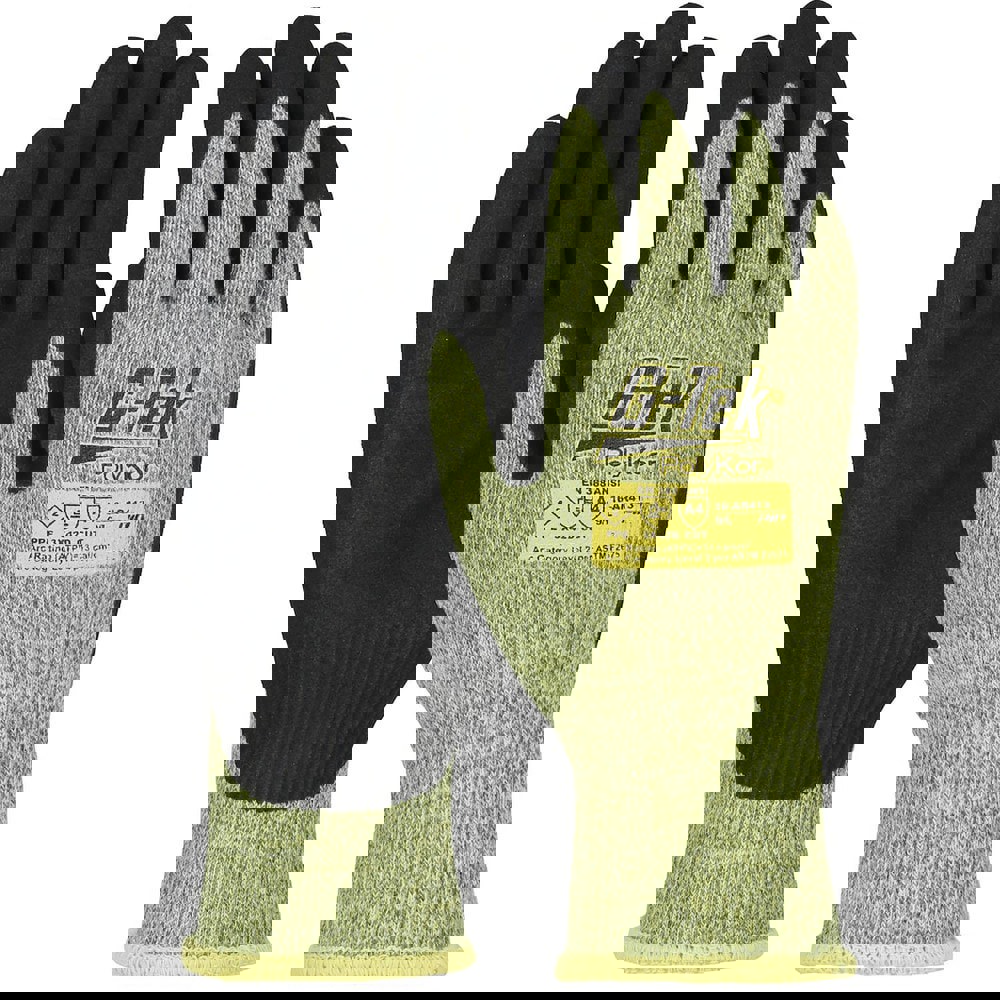 Cut & Puncture Resistant Gloves; Coating Material: Neoprene ; Coating Coverage: Palm & Fingers ; Glove Type: Cut-Resistant ; ANSI/ISEA Cut Resistance Level: A4 ; Primary Material: PolyKor ; ANSI/ISEA Abrasion Resistance Level: 3